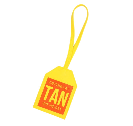 Luggage tag “GET TAN"